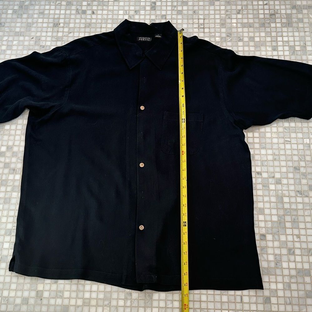Harold Powell Black Silk Short Sleeve Shirt - Picture 7 of 9